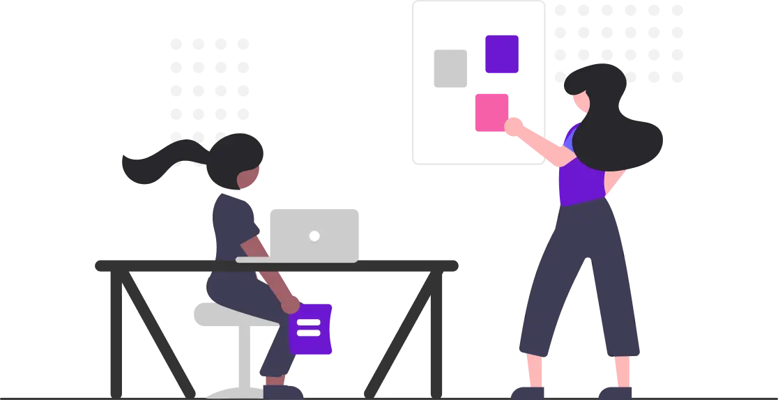 Illustration of women collaborating.