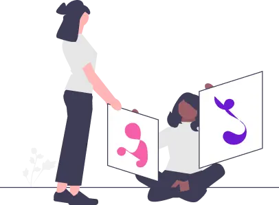 Illustration of women building a puzzle.